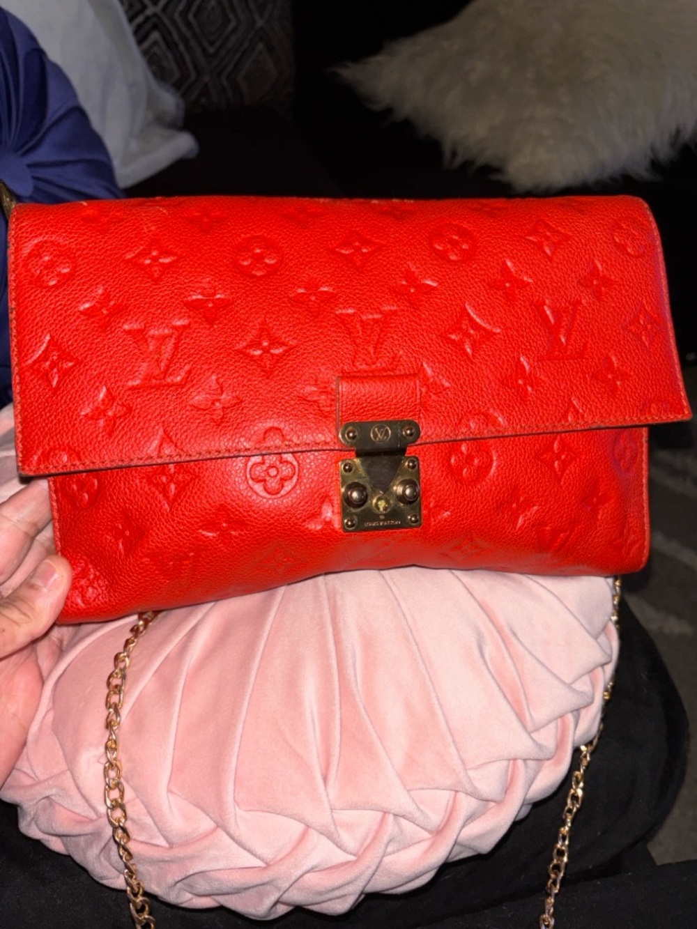 Louis Vuitton Fascinante Red Monogram Empreinte Shoulder Bag / Crossbody